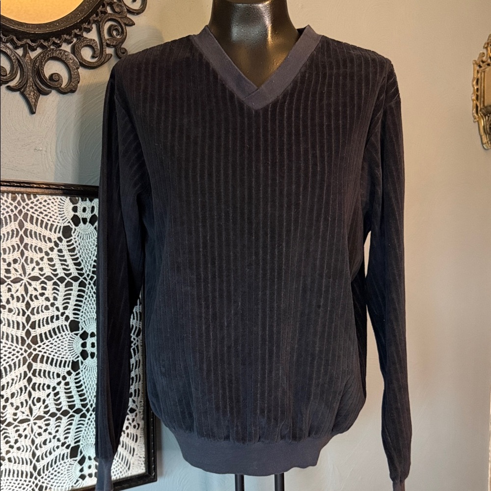 Elegant Charcoal V-Neck Sweater for Men